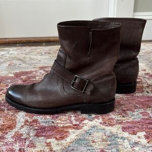 Frye Brown Leather Ankle Boots